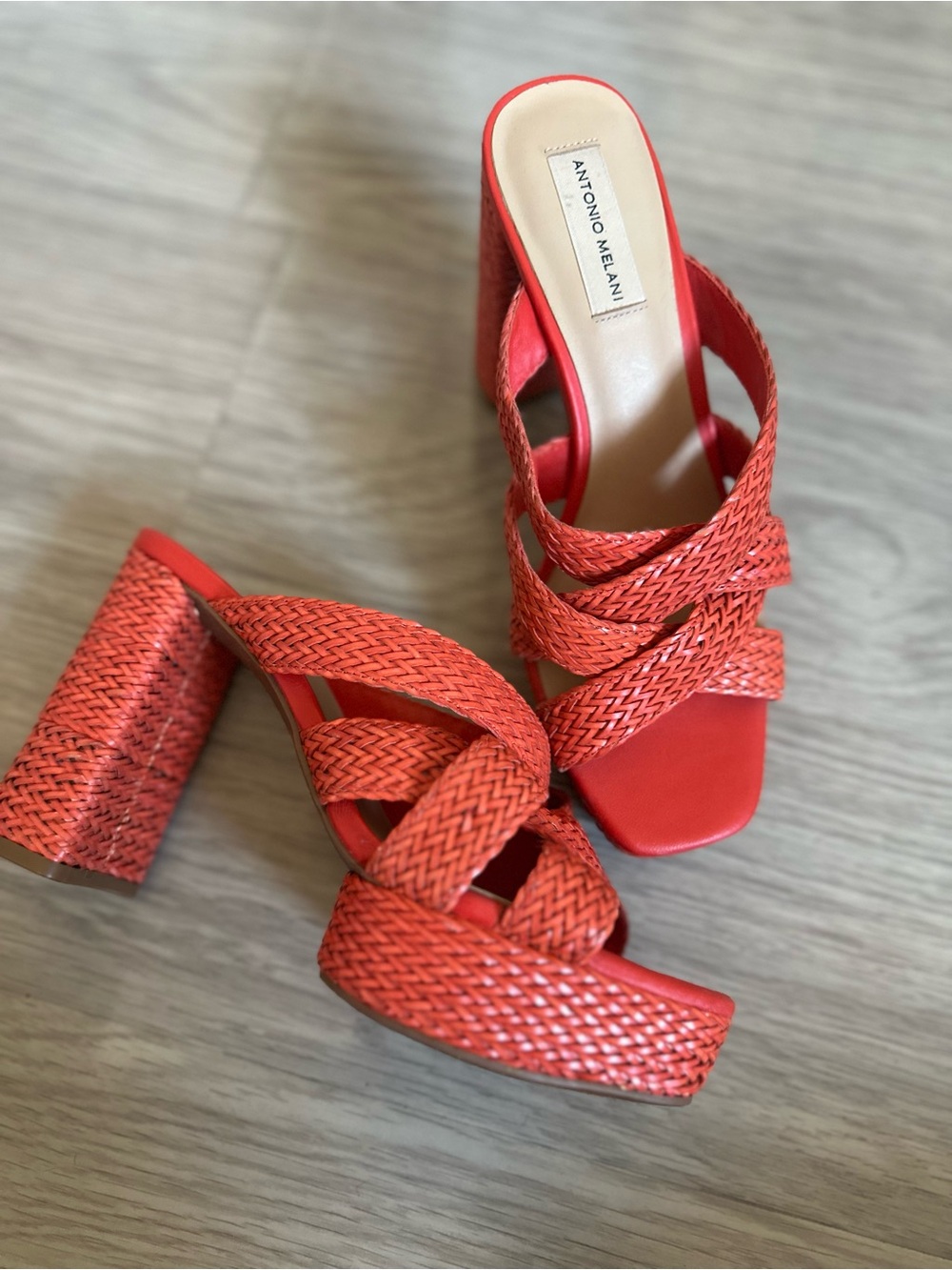 Antonio Melani Orange Braided High Heel Sandal